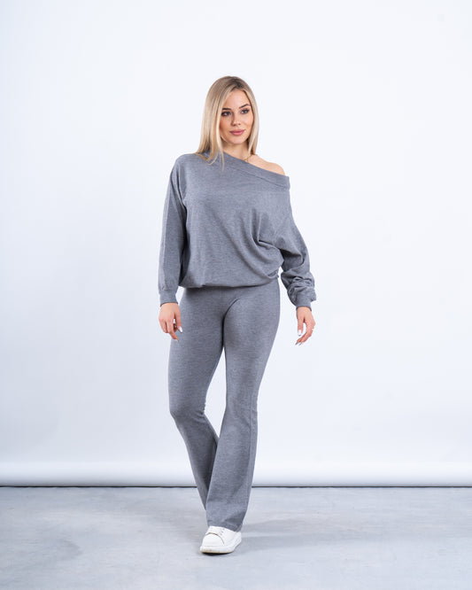 Knit Folded Waist Flare Pants