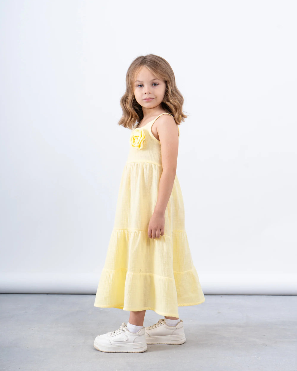 Tiered Maxi Dress With Flower Detail - Venti