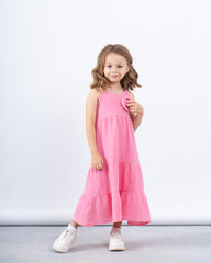 Tiered Maxi Dress With Flower Detail