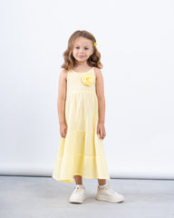 Tiered Maxi Dress With Flower Detail