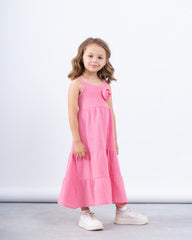 Tiered Maxi Dress With Flower Detail