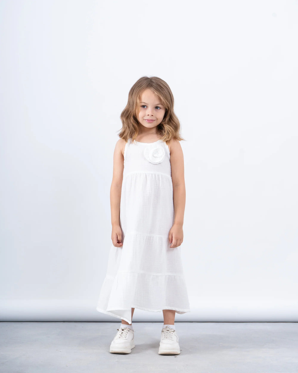 Tiered Maxi Dress With Flower Detail - Venti