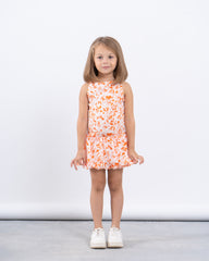 Floral Drop Waist Puffball Dress