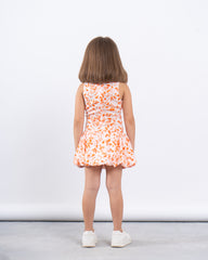 Floral Drop Waist Puffball Dress