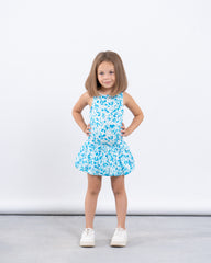 Floral Drop Waist Puffball Dress