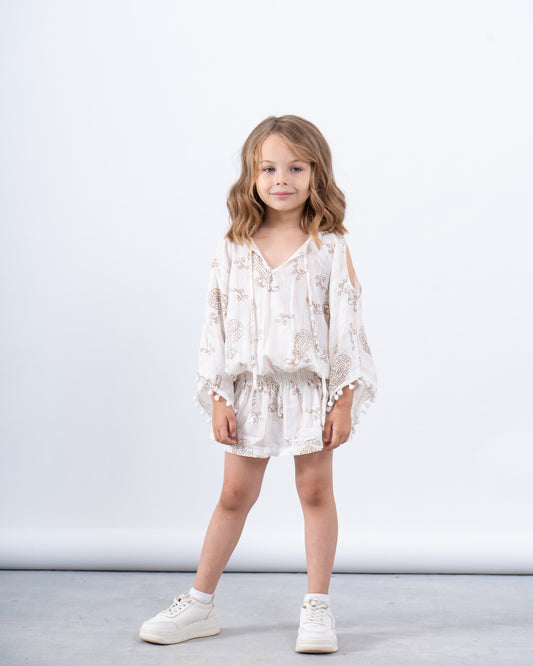 Boho Open-Shoulder Beach Dress