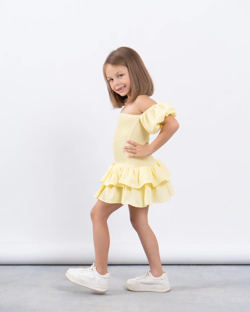 Smocked Off-Shoulder Dress - Venti