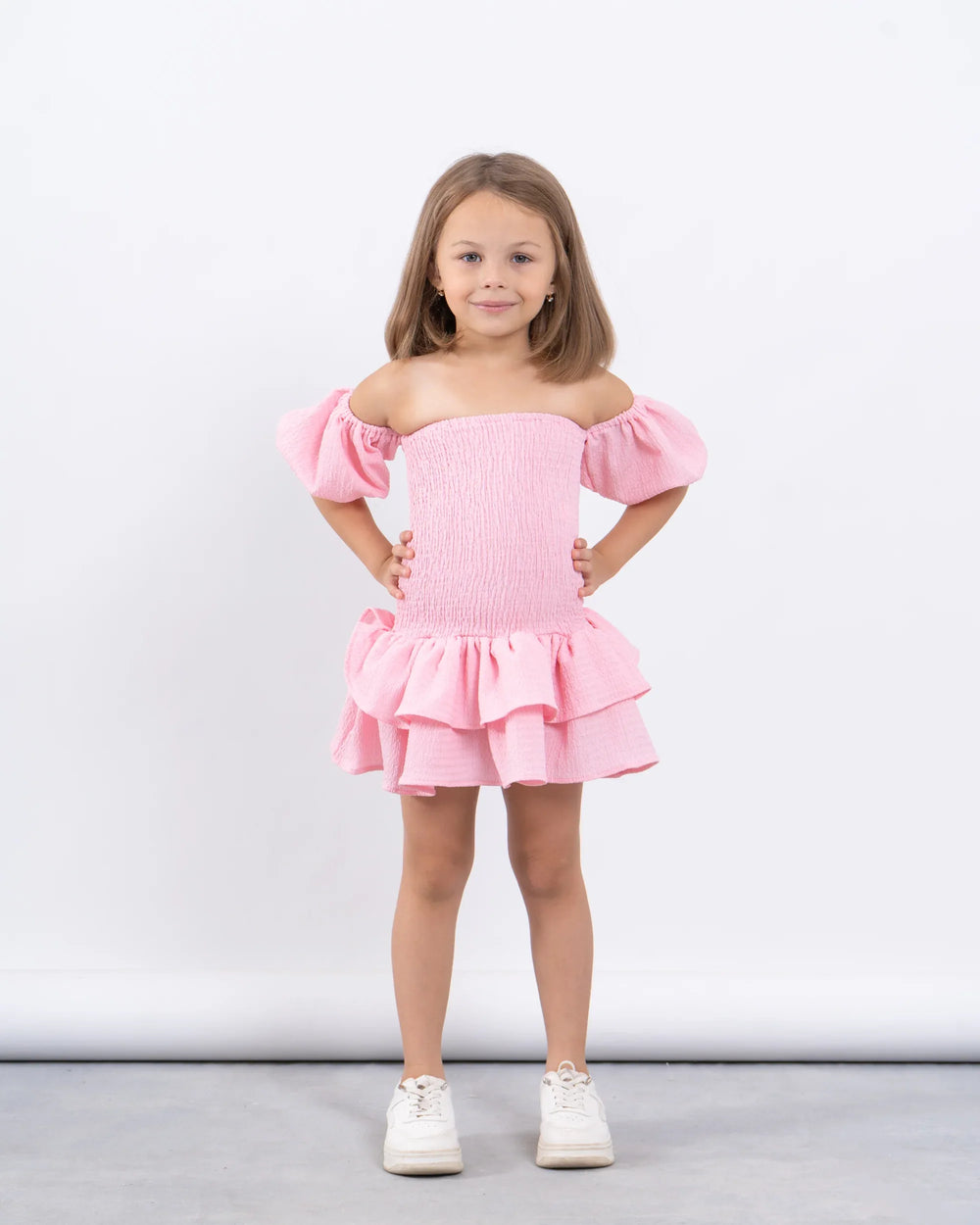 Smocked Off-Shoulder Dress - Venti