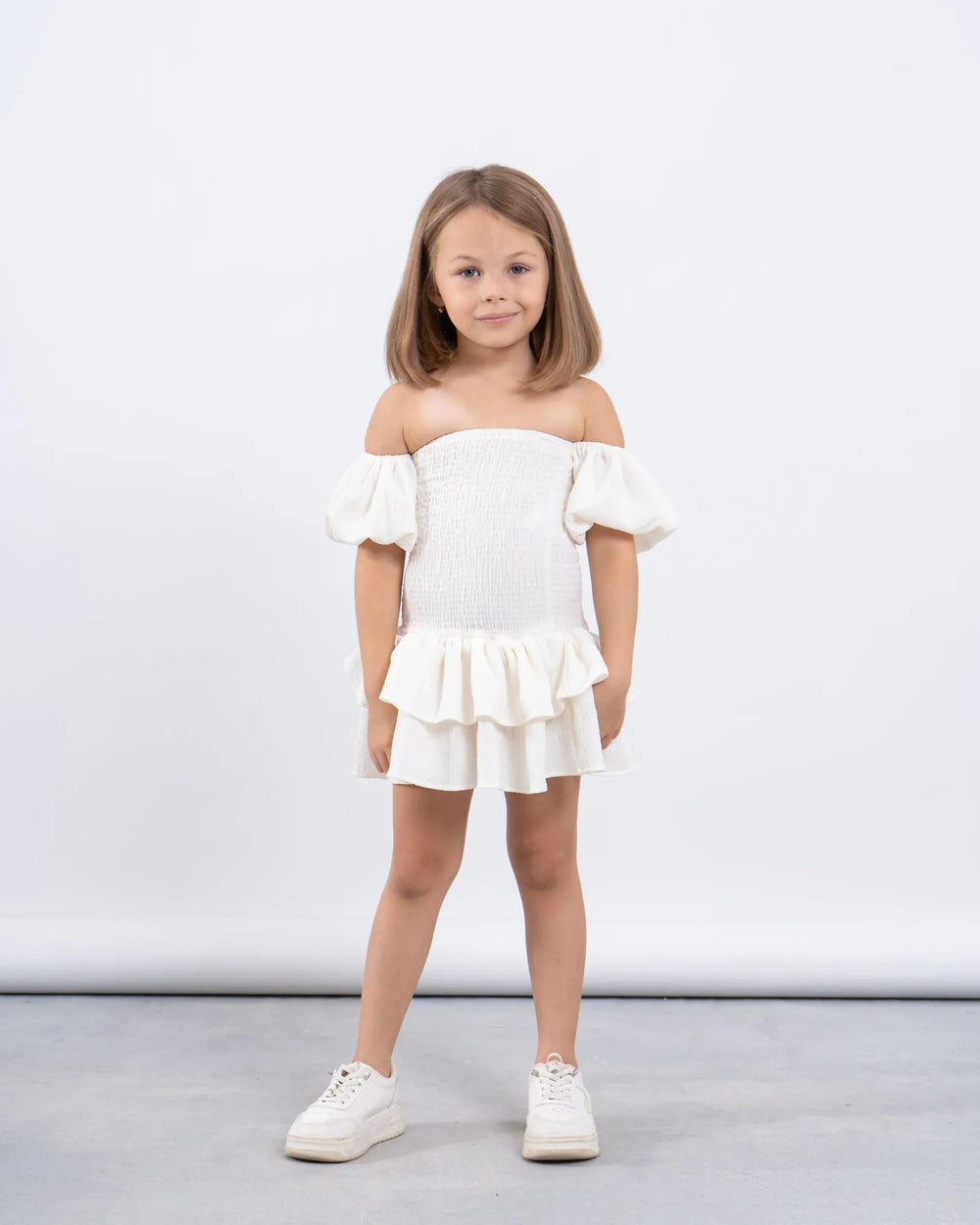 Smocked Off-Shoulder Dress - Venti