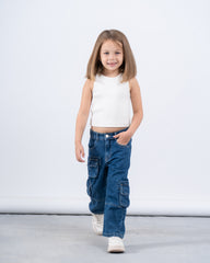 Pockets Cargo Denim Pants