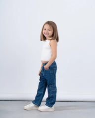 Pockets Cargo Denim Pants - Venti