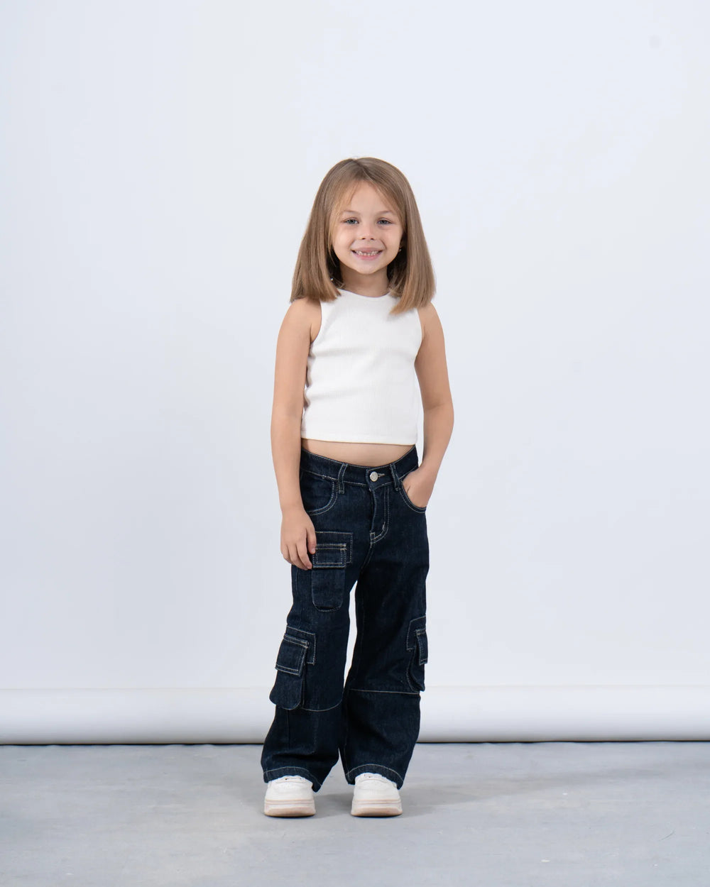 Pockets Cargo Denim Pants - Venti