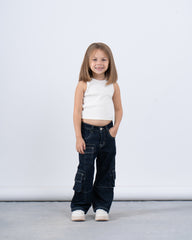 Pockets Cargo Denim Pants