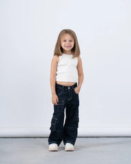 Pockets Cargo Denim Pants - Venti