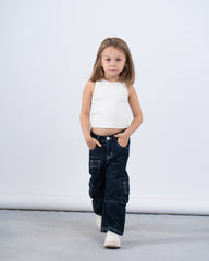 Pockets Cargo Denim Pants