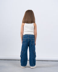 Pockets Cargo Denim Pants