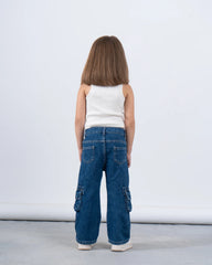 Pockets Cargo Denim Pants - Venti