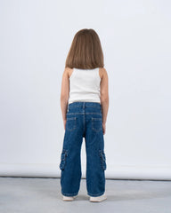 Pockets Cargo Denim Pants - Venti