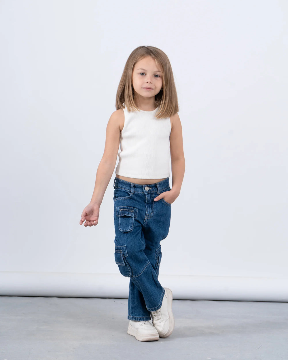 Pockets Cargo Denim Pants - Venti