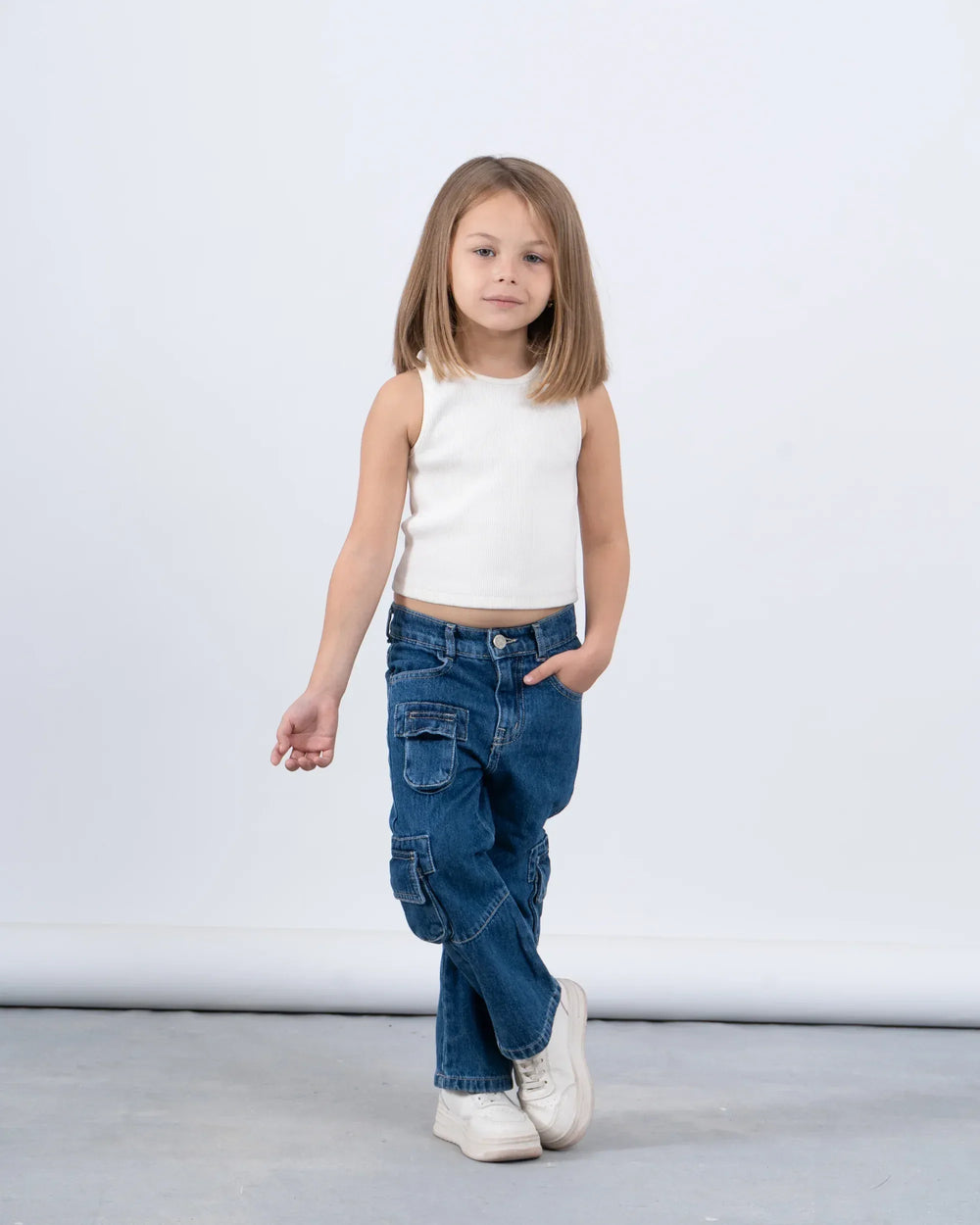 Pockets Cargo Denim Pants - Venti