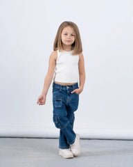 Pockets Cargo Denim Pants - Venti