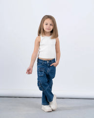 Pockets Cargo Denim Pants - Venti