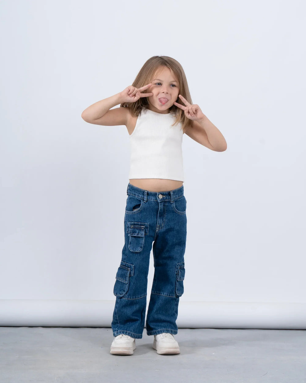 Pockets Cargo Denim Pants - Venti