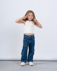 Pockets Cargo Denim Pants