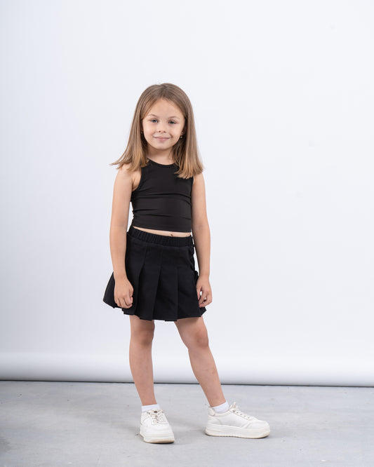Pleated Skort With Side Ties