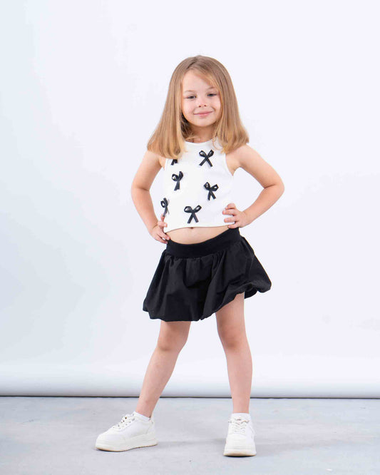 Puff Ball Mini Skirt
