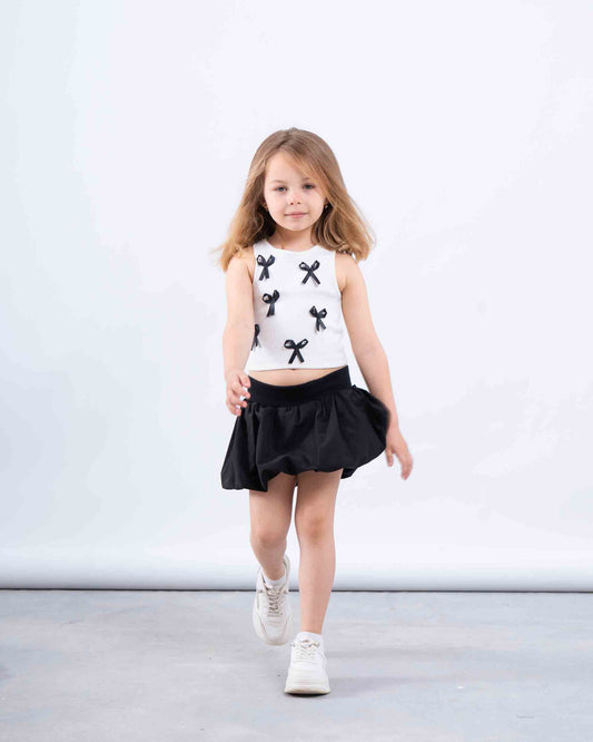 Puff Ball Mini Skirt