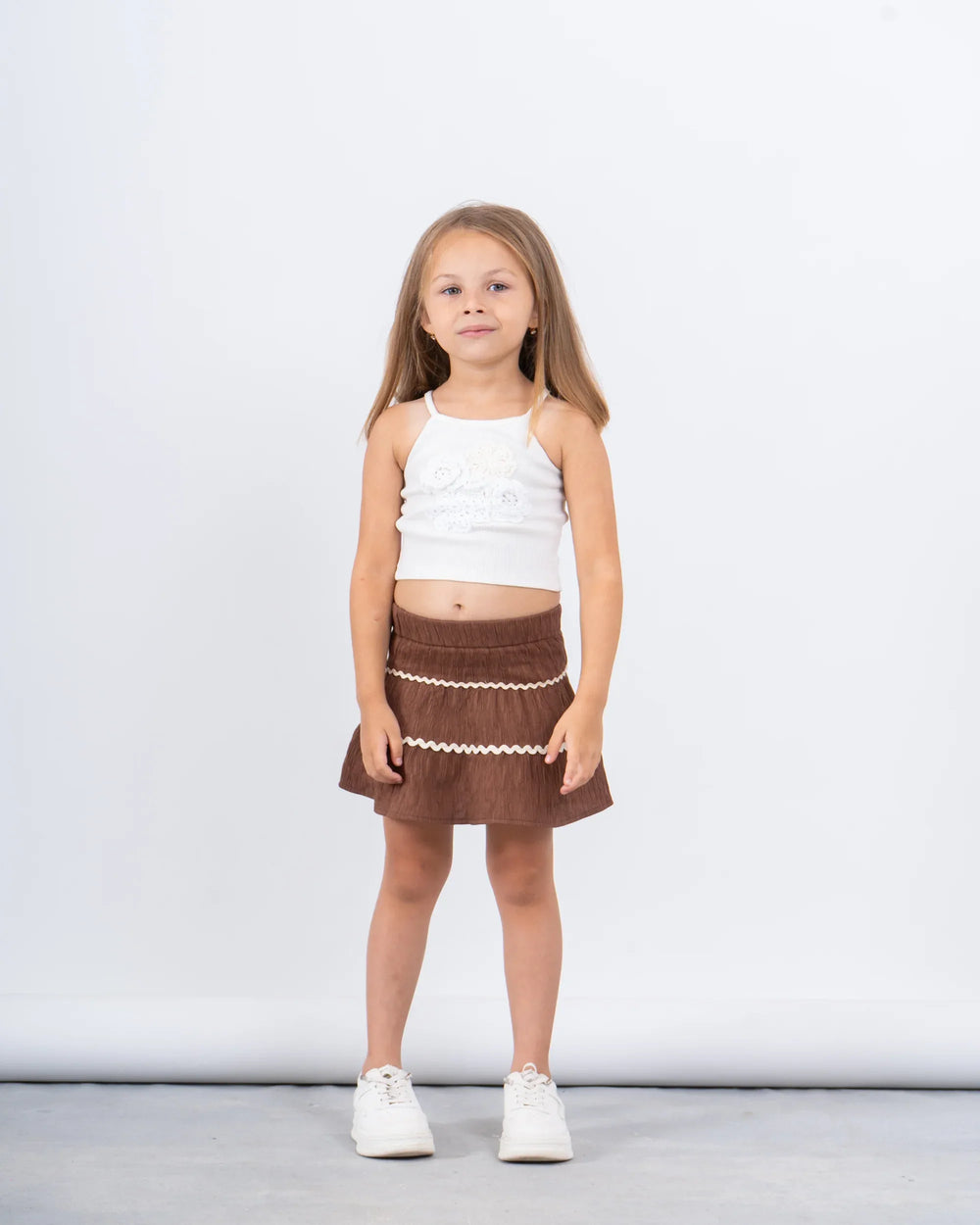 Embroidered Wave Mini Skirt - Venti