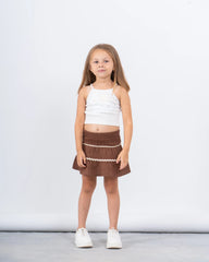 Embroidered Wave Mini Skirt - Venti