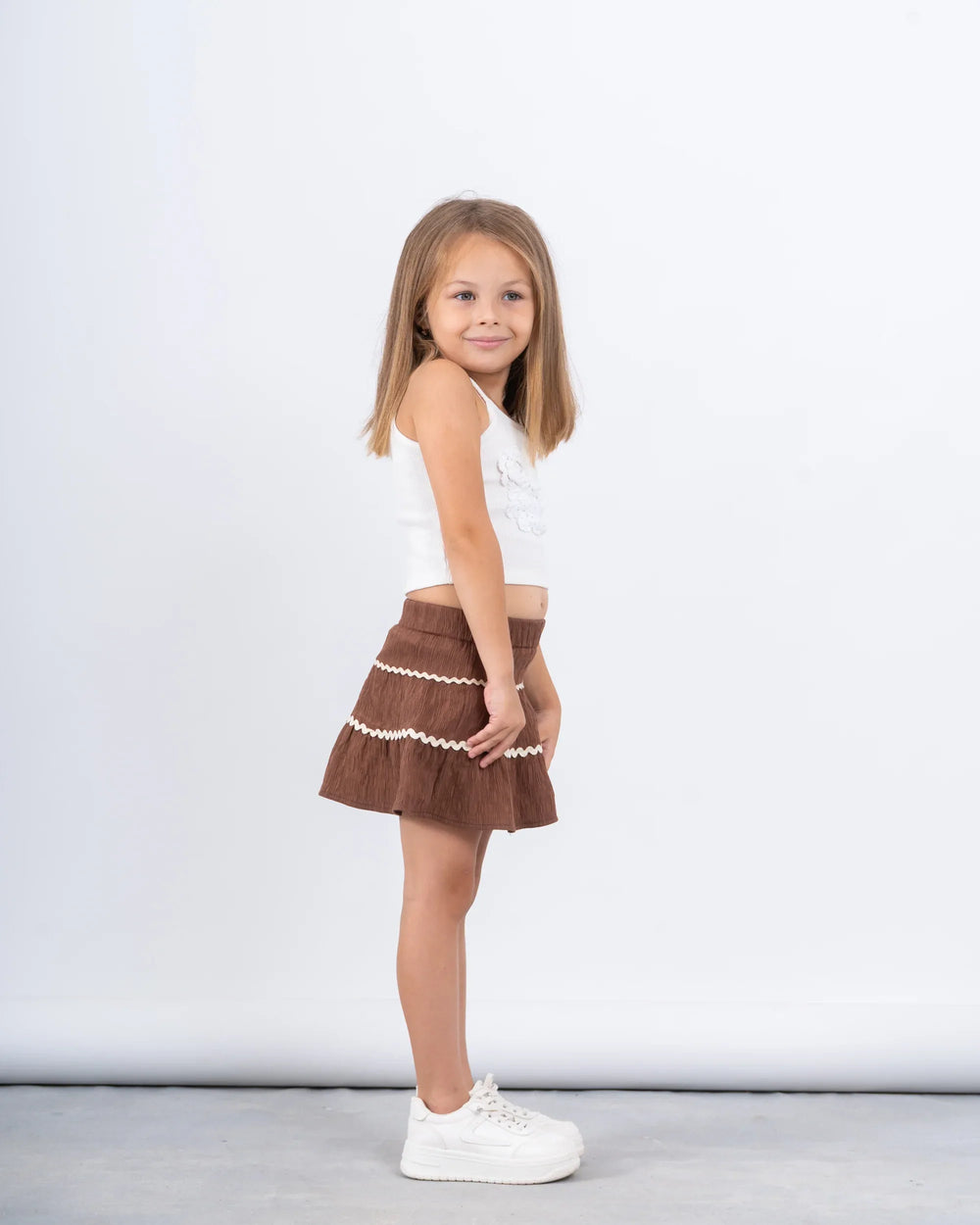 Embroidered Wave Mini Skirt - Venti