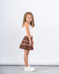 Embroidered Wave Mini Skirt - Venti