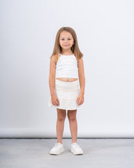 Embroidered Wave Mini Skirt