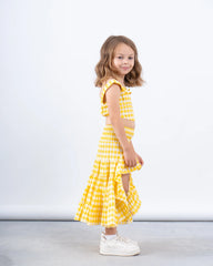 Gingham High-Low Ruffle Skirt - Venti