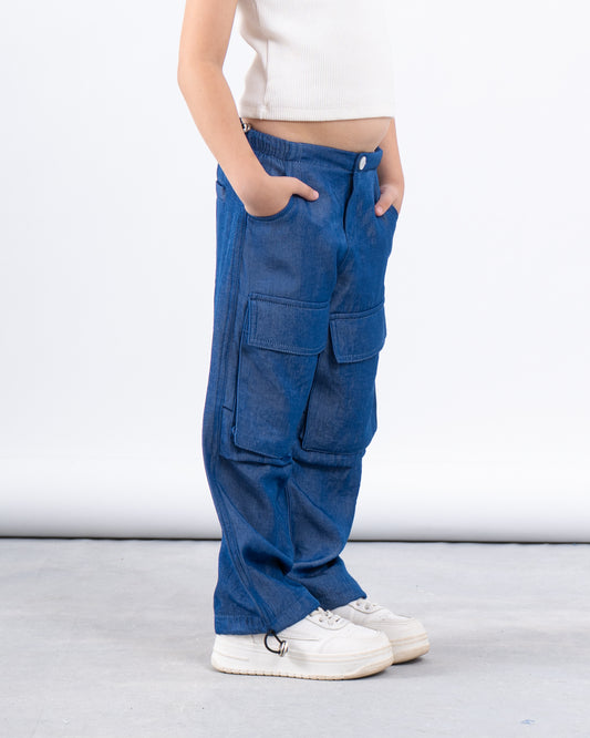 Soft Denim Utility Cargo Pants