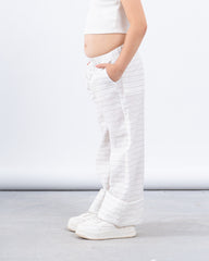 Linen Striped Wide-Leg Pants