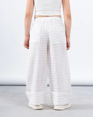 Linen Striped Wide-Leg Pants - Venti