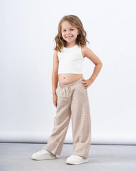 Linen Striped Wide-Leg Pants - Venti