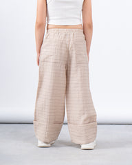 Linen Striped Wide-Leg Pants