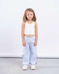 Striped Wide-Leg Pants With Side Ties