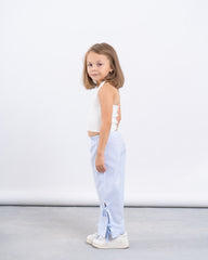 Striped Wide-Leg Pants With Side Ties