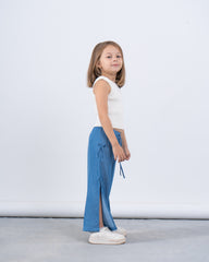 Side Bow Tie Pants With Slit