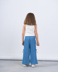 Side Bow Tie Pants With Slit