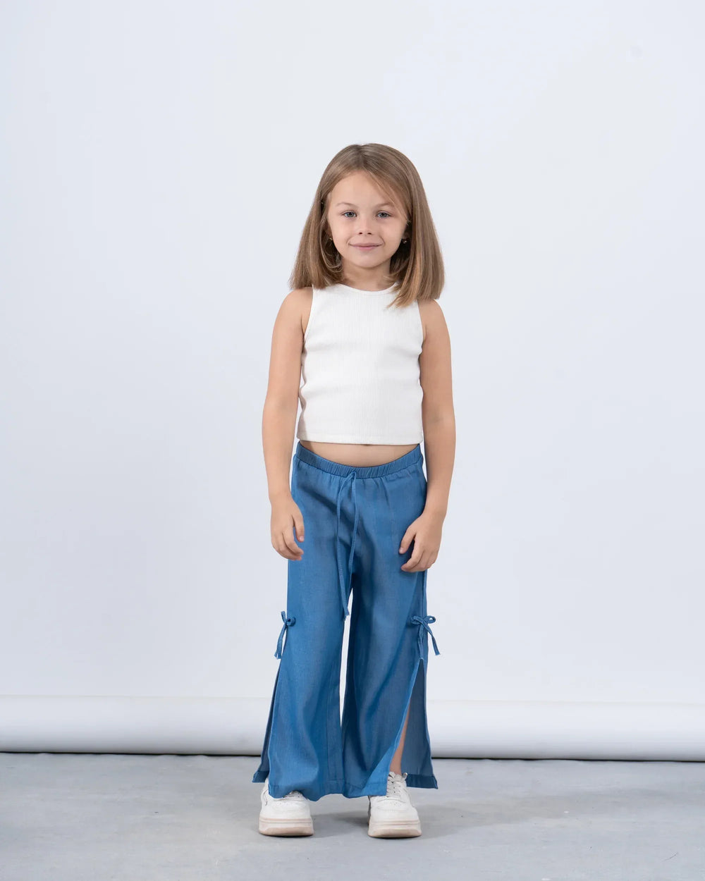 Side Bow Tie Pants With Slit - Venti