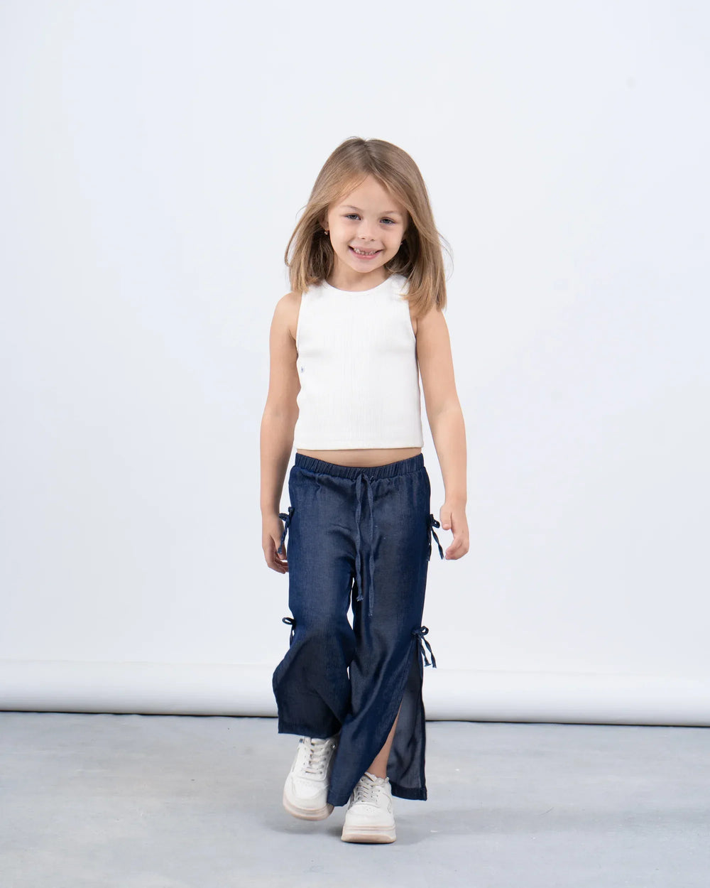 Side Bow Tie Pants With Slit - Venti