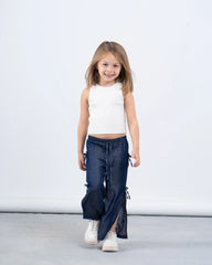 Side Bow Tie Pants With Slit - Venti