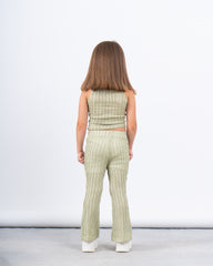 Textured Sheer Flared Pants